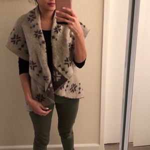 Reversible open front cardigan